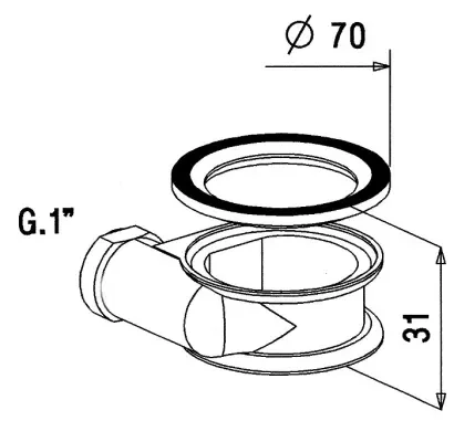 917UC, intercalaire de bonde plastique métallisé