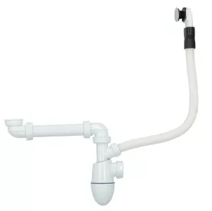 BMT03, ensemble tubulure/siphon à joints intégrés, faible encombrement avec possibilité de raccordement du trop-plein déporté sur le siphon pour libérer un maximum d'espace, Technologie Bi-matière