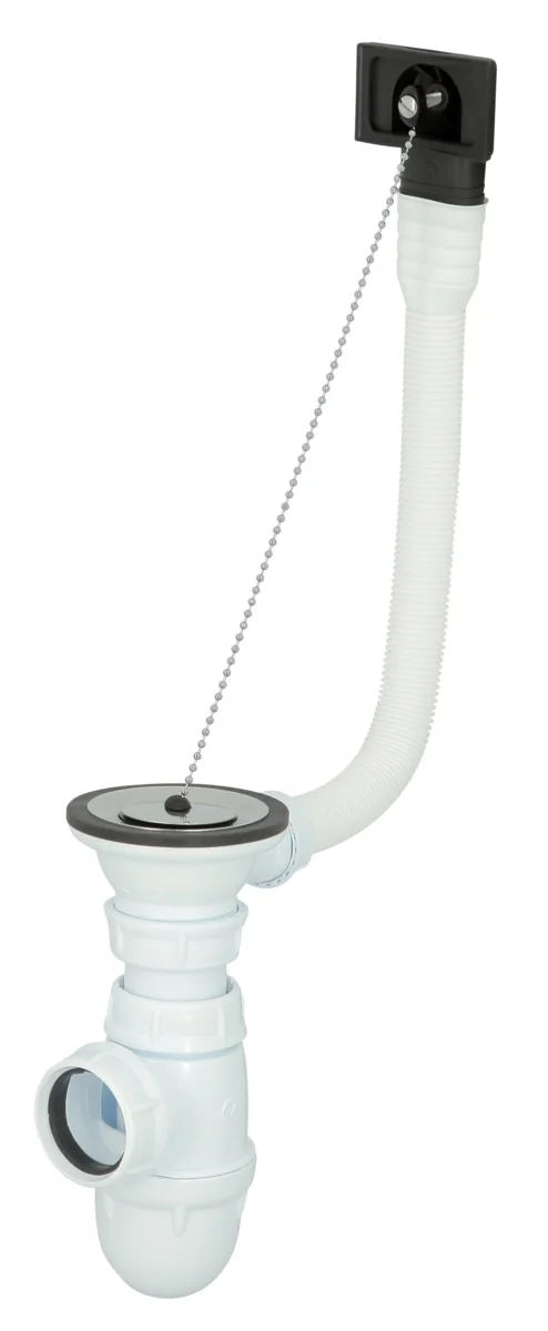 C5911, vidage complet plastique Ø 70 mm, avec siphon réglable en hauteur