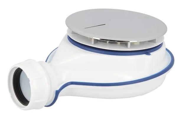 690R, bonde Ø 90 plastique avec au moins 40 % de matière recyclés, capot ABS chromé, universelle pour tout type de receveurs, sortie à visser ou à coller