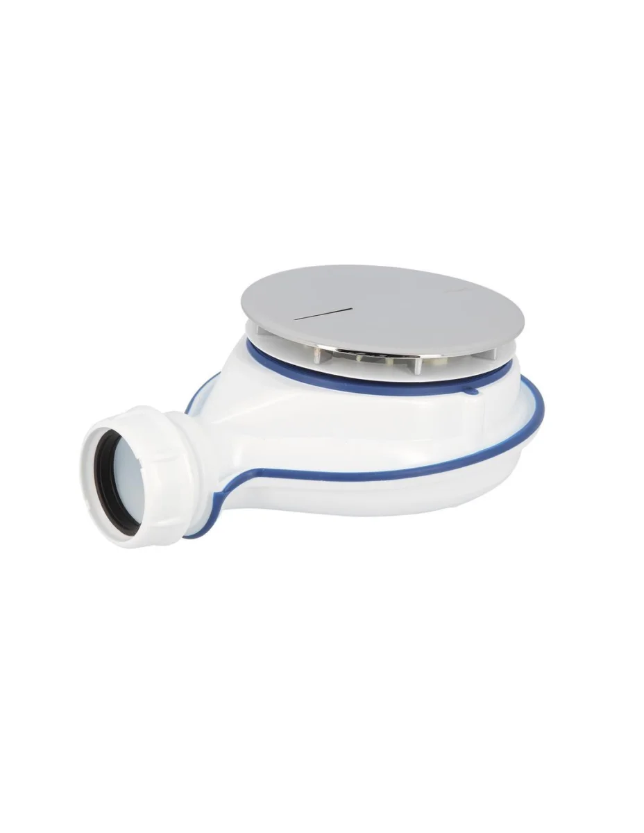 TBXSM, bonde nouvelle génération à très haut débit 43 l/min, joints intégrés, universelle, Ø 90 mm, capot métal chromé, sortie à visser et/ou à coller