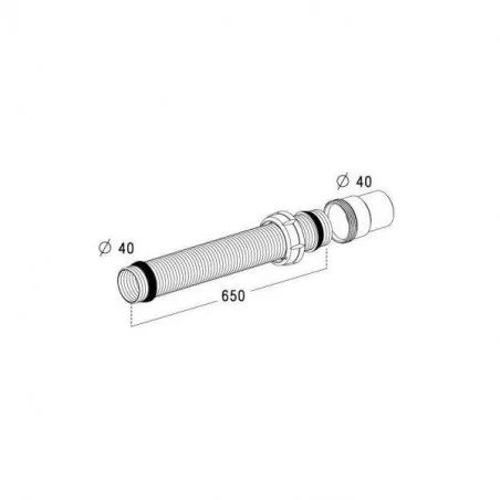 Raccord flexible vidhooflex 6002, douille à coller, livré avec 2 joints à lèvres