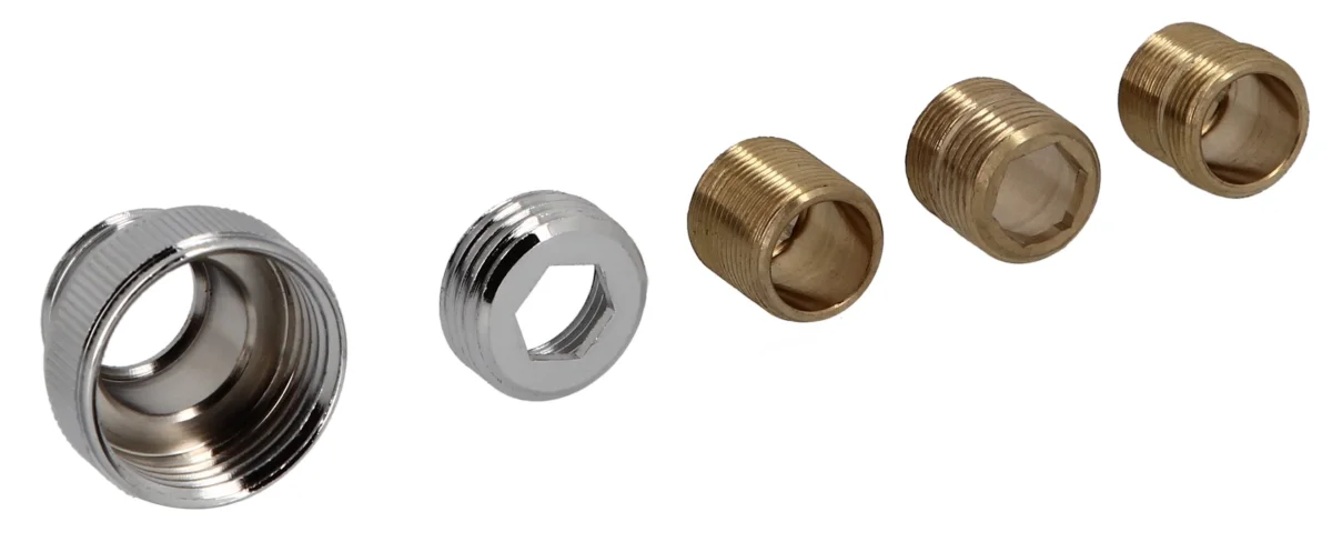 7431, set de 5 embouts adaptables sur flexibles 7221 et 7225 (embout mâle 16x100, embout mâle 15x100, embout mâle G3/8'', embout femelle G3/8'', embout femelle G3/4'')