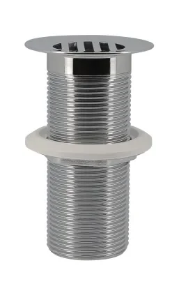 L2267, bonde à écoulement libre pour vasques sans trop-plein, chromé brillant à grille, hauteur 104 mm