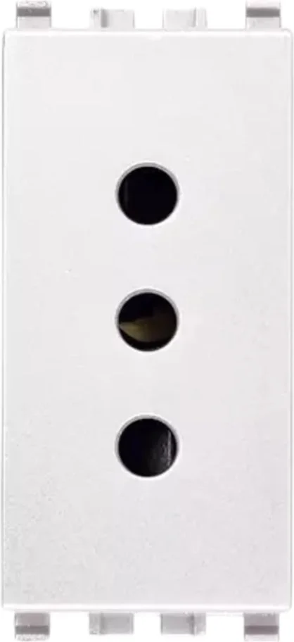 Prise SICURY 2P+T 10 A, standard italien P11, blanc