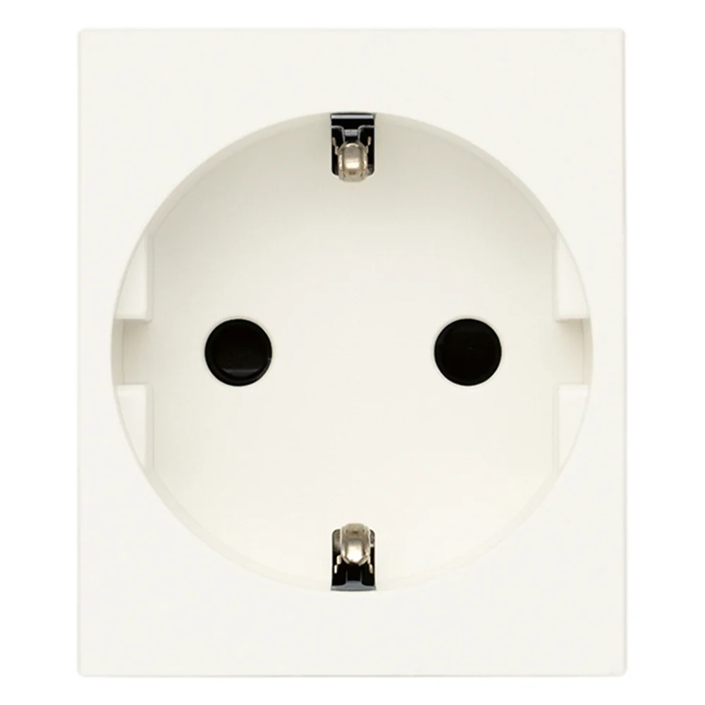 Prise SICURY 2P 16 A 250 V~, standard euro-américain (broches parallèles et en ligne et broches ø 4,8 mm), blanc