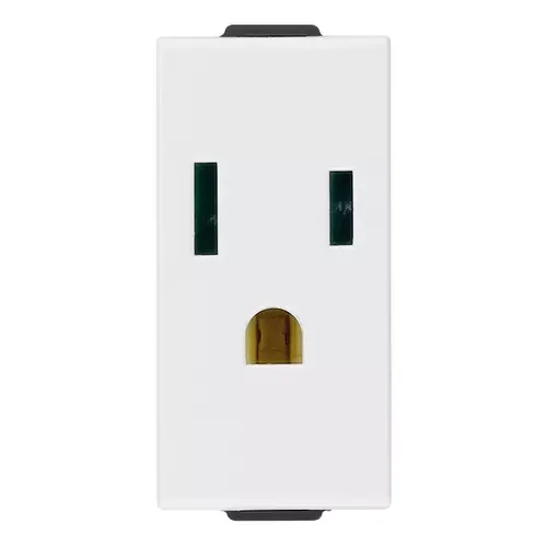 Prise SICURY 2P+T 15 A 127 V~, standards américain et saoudien, blanc