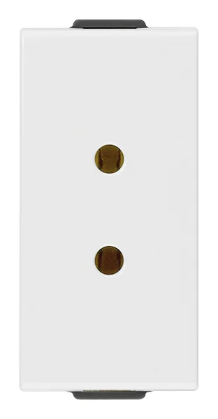 Prise 2P 6 A 24 V (SELV) pour fiche 01620 (broche ø 3 mm pins, entraxe 12,4 mm), blanc