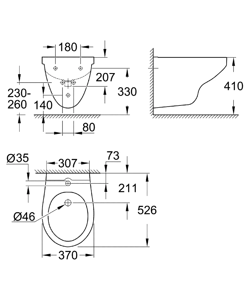 Bidet suspendu