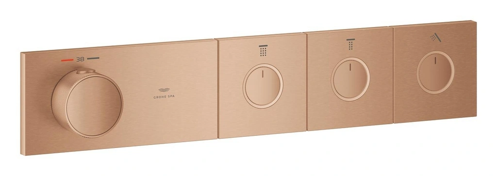 Grohtherm Aqua Tiles Façade avec mitigeur thermostatique encastré 3 sorties