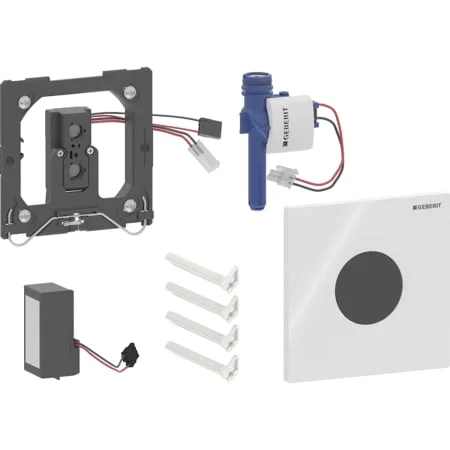 Commande d'urinoir Geberit à déclenchement électronique du rinçage, alimentation sur secteur, plaque de fermeture type 40, ronde