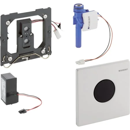 Commande d'urinoir Geberit à déclenchement électronique du rinçage, alimentation sur secteur, plaque de fermeture type 50, carrée