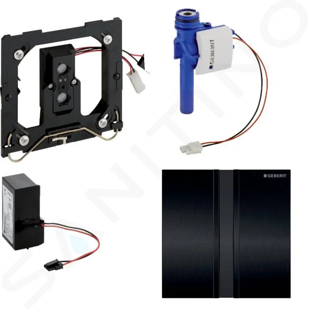 Commande d'urinoir Geberit à déclenchement électronique du rinçage, alimentation sur secteur, plaque de fermeture type 50, carrée