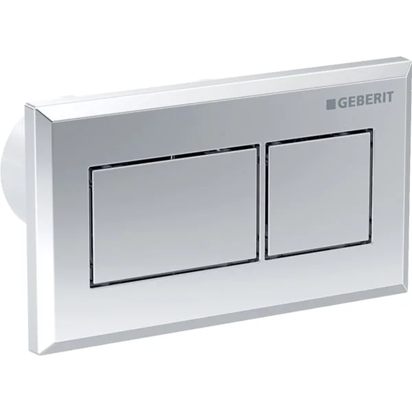 Commande déportée Geberit pneumatique, carrée, pour rinçage double touche, poussoir à encastrer