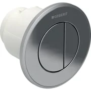 Commande déportée Geberit type 10, ronde, pneumatique, rinçage double touche, poussoir à encastrer