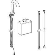 Robinetterie de lavabo Geberit Piave montage sur gorge, alimentation par générateur, pour module fonctionnel à encastrer