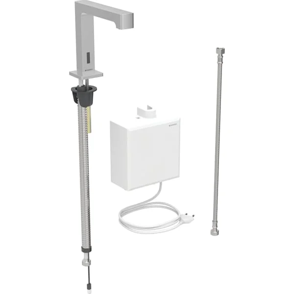 Robinetterie de lavabo Geberit Brenta montage sur gorge, alimentation par générateur, pour module fonctionnel à encastrer