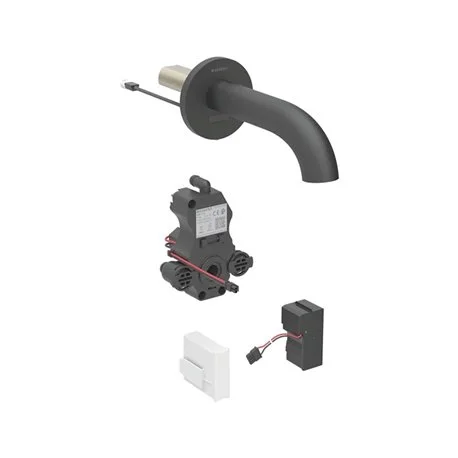 Robinetterie de lavabo Geberit Piave montage mural, alimentation par piles, pour module fonctionnel à encastrer