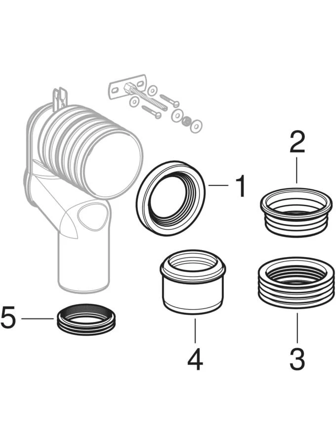 Kit de coude de raccordement en P Geberit pour WC au sol