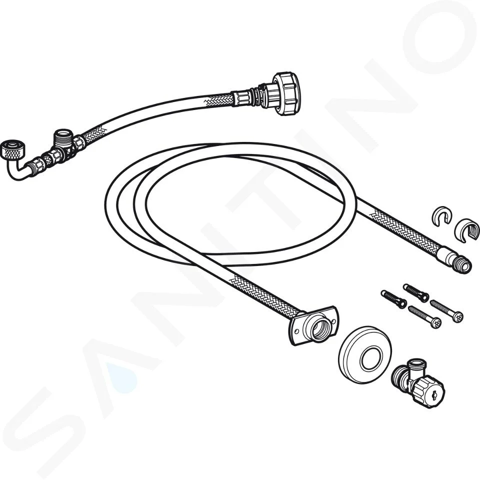 Kit de raccordement d'eau pour réservoirs à encaster 8 / 12 cm pour WC complets Geberit AquaClean Maïra