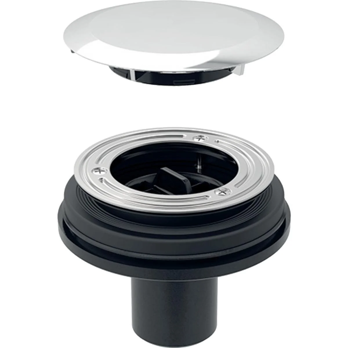 Cache bonde Geberit d90, pour bonde pour receveur de douche, garde d'eau 30 / 50 mm