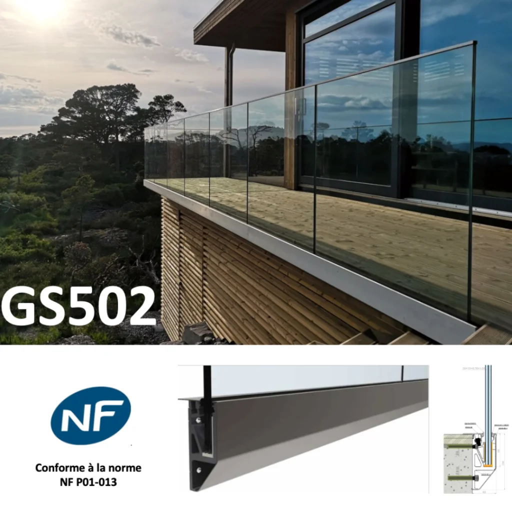 MOD 6636 - Profil de garde-corps : cale n° 2, montage latéral (EASY GLASS® UP)