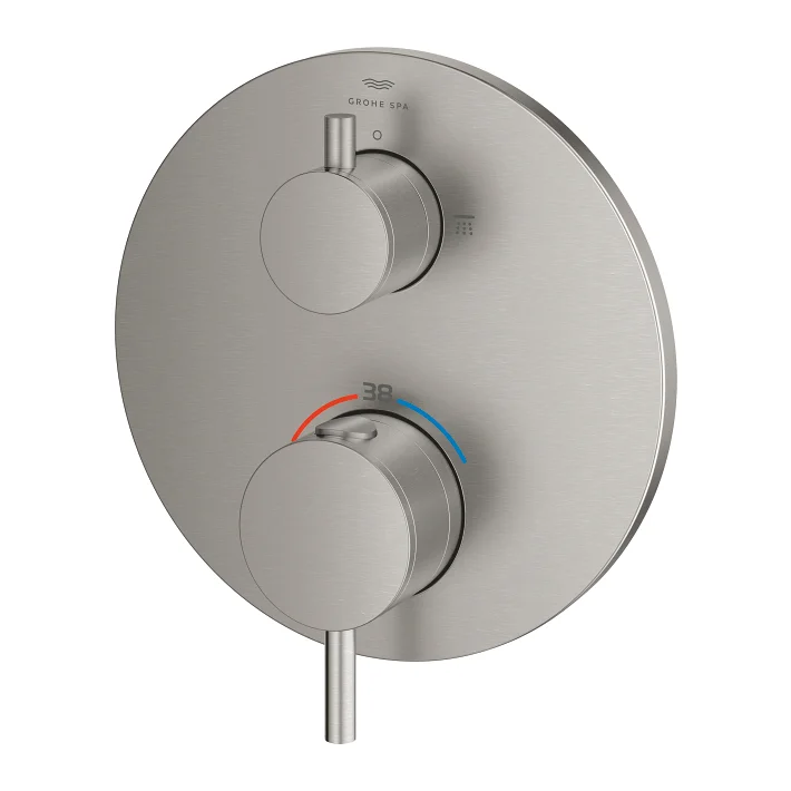 Atrio Mitigeur thermostatique 2 sorties avec inverseur douche de tête / douchette