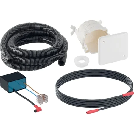 Kit d'installation Geberit avec bloc d'alimentation à encastrer, pour robinetteries de lavabo types 8x et 18x