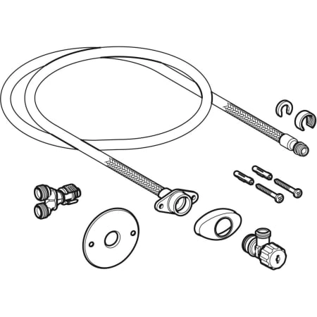 Kit de raccordement d'eau conventionnel, pour abattants Geberit AquaClean
