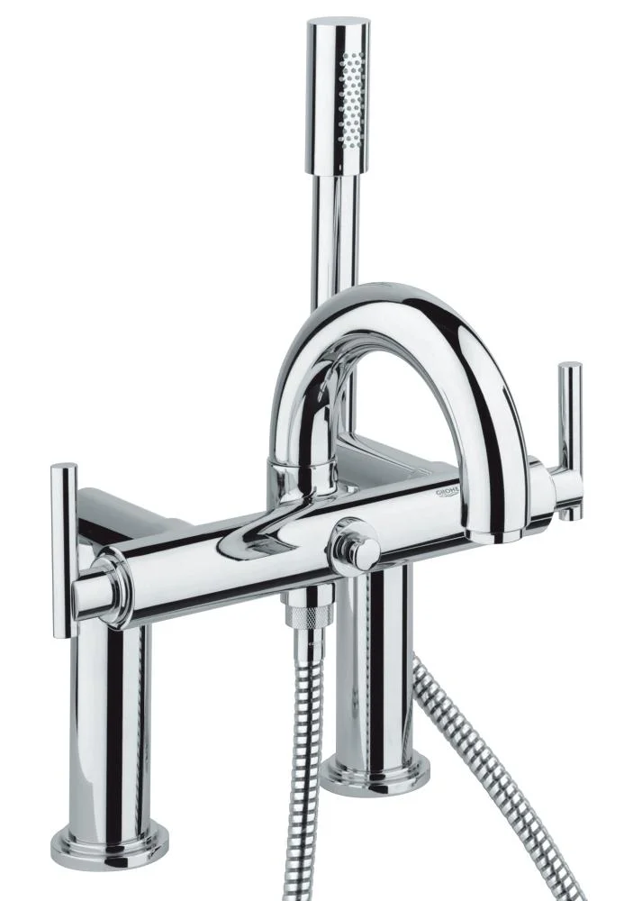 Mélangeur bain/douche hors sol avec inserts Caesarstone Blanc Attique