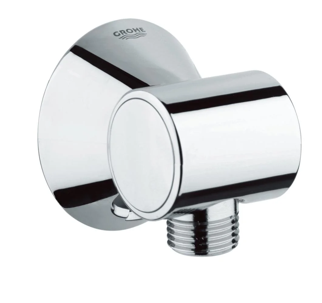 Coude de sortie douche 1/2 avec support mural de douche