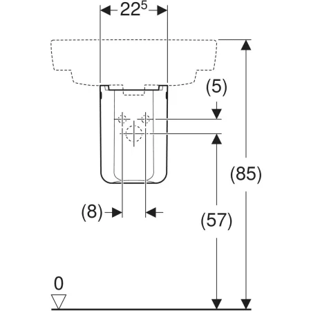 Cache-siphon Geberit Renova Plan pour lavabo
