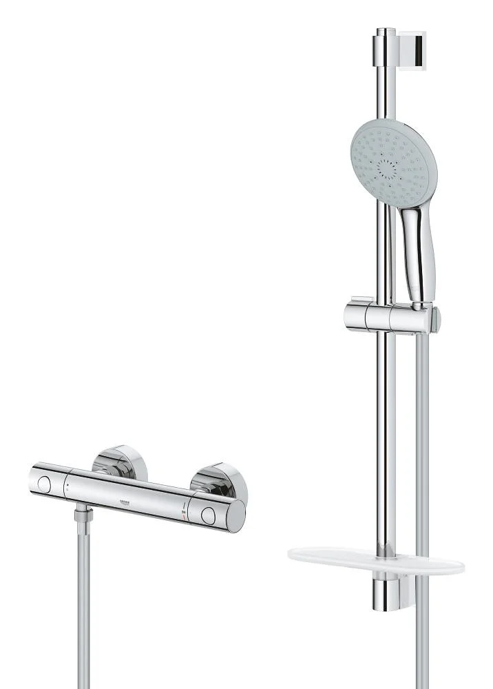 Precision Flow Mitigeur thermostatique Douche avec ensemble de douche 1 jet avec barre