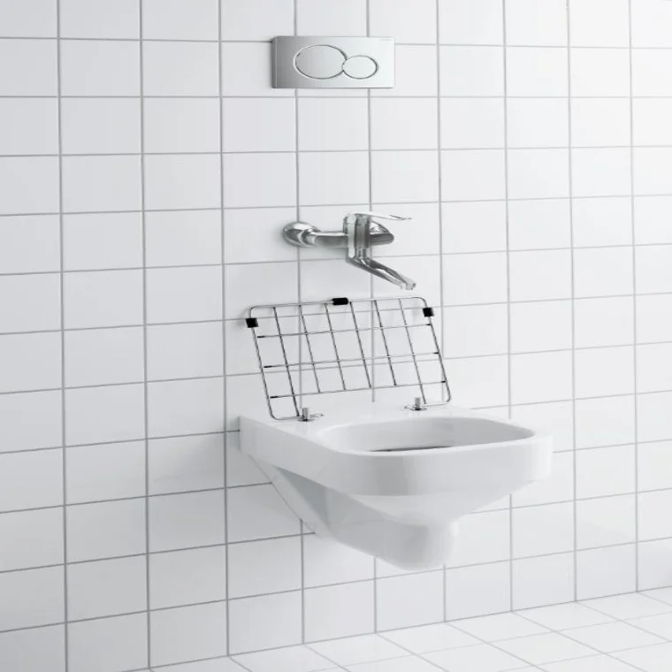 Vidoir suspendu Geberit Publica avec grille mobile et grille de cuve