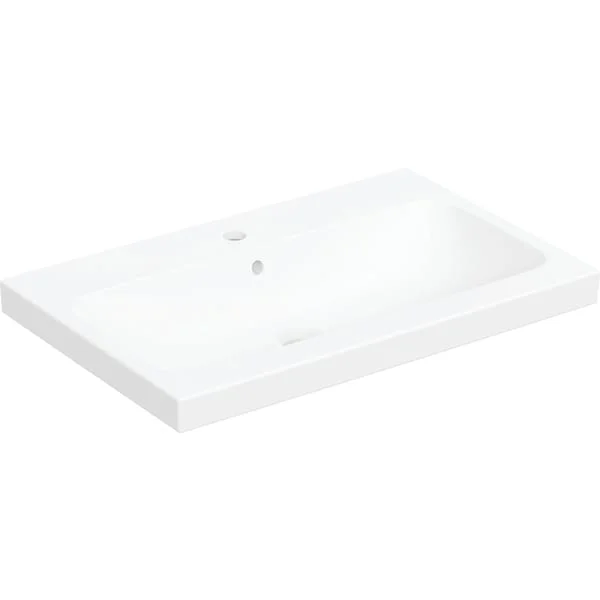 Vasque à poser Geberit iCon light, rectangulaire, avec trou de robinetterie