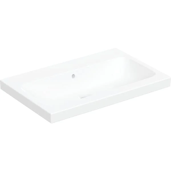 Vasque à poser Geberit iCon light, rectangulaire, avec trou de robinetterie