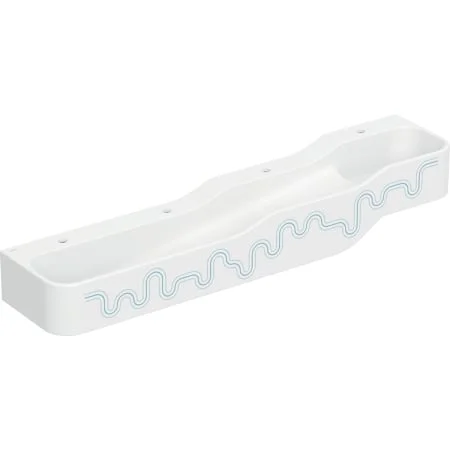 Espace sanitaire ludique Geberit Bambini avec quatre zones de lavage, lavabo le plus bas à droite