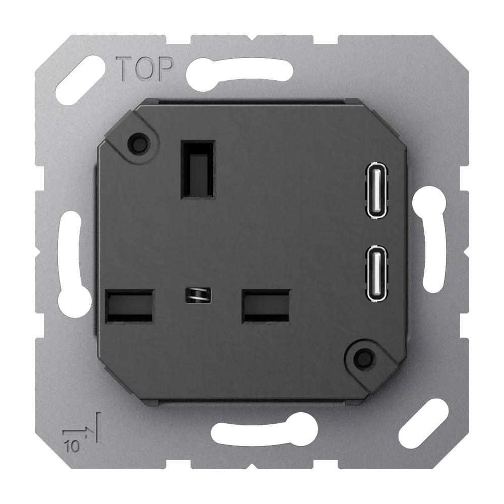 Mécanisme prise, British Standard, type G, avec chargeur USB