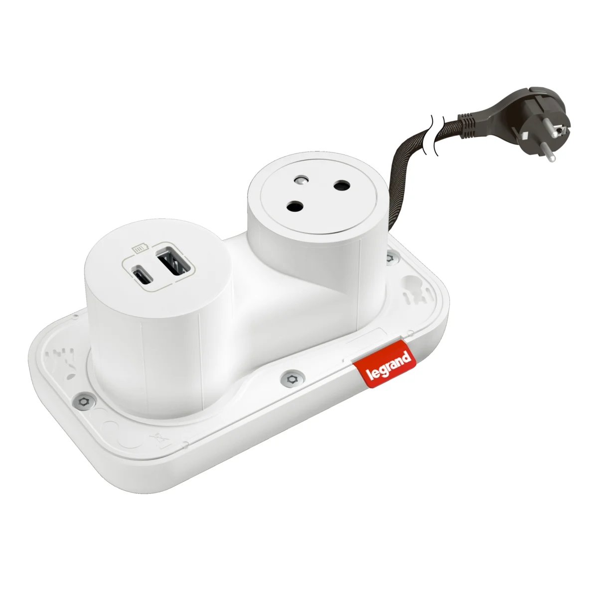 Incara Electr'On™ 2P+E flush sockets + 15 W USB Type-A + Type-C chargers