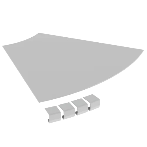 Couvercle coude plat 45° R600
