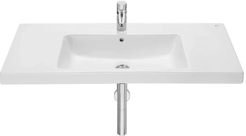 Wall-hung ceramic basin with fixing kit