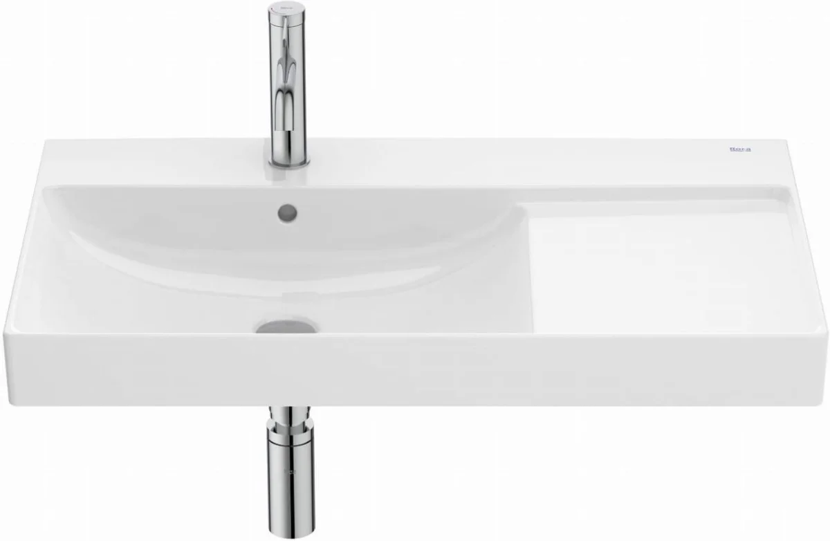 Wall-hung Fineceramic® basin with fixing kit