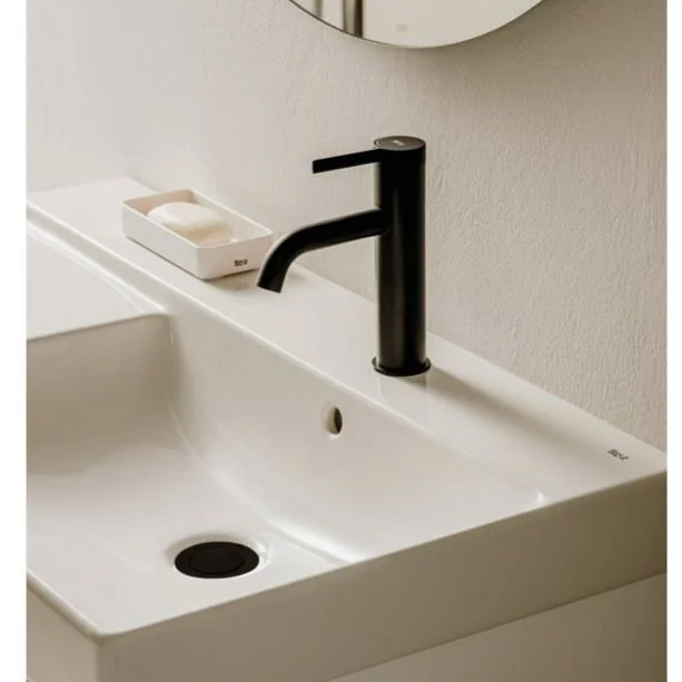 Asymmetric wall-hung Fineceramic® basin and fixing kit, right-hand basin