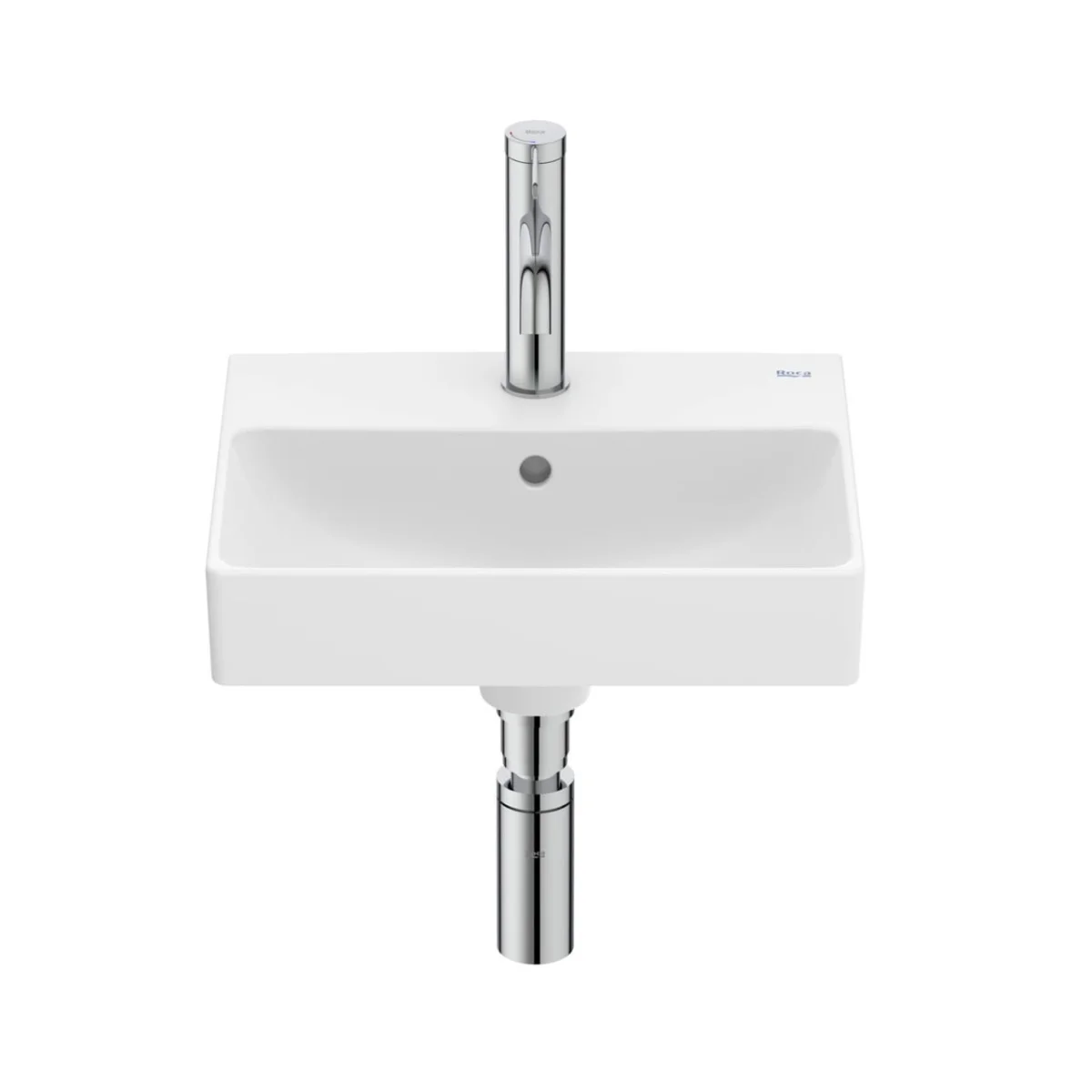 Compact wall-hung Fineceramic® basin with fixing kit