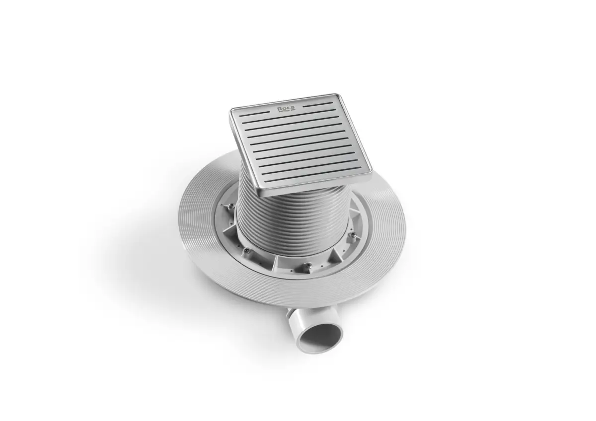 Drain unit with external overflow and built-in waste pipe