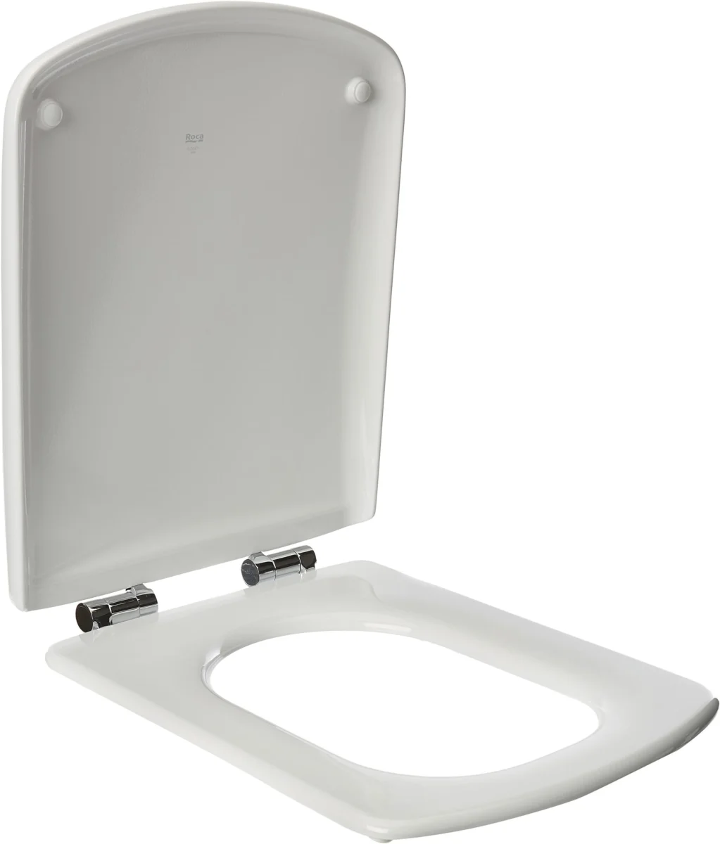 Compact soft-closing WC seat and cover with stainless steel hinges
