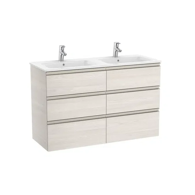 Unik - Base unit with six drawers and double basin