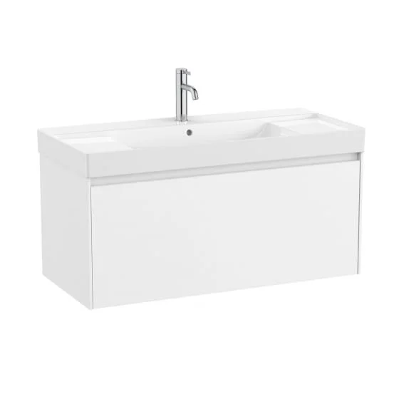 Unik - Base unit with one drawer and centered Fineceramic® basin