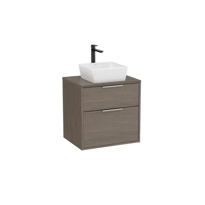 Base unit with two drawers for over countertop basin