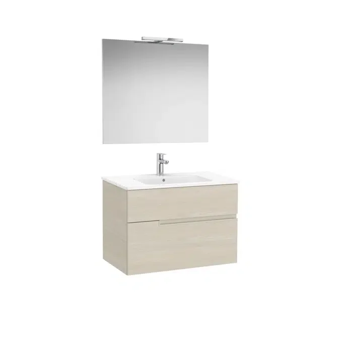 Victoria-N Pack - Base unit with two drawers, basin, mirror and Starlight LED spotlight